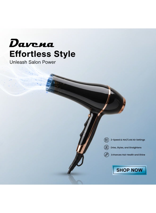 DAVENA Professional Hair Dryer 2000W Hot & Cold Air - Image 3